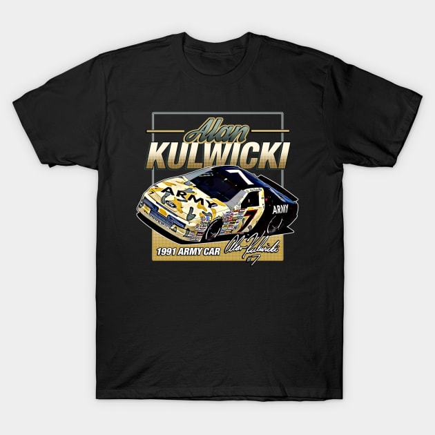 Alan Kulwicki Army Car 90s Retro T-Shirt by stevenmsparks